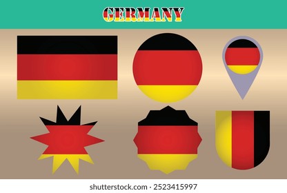 Vector de la Bandera Nacional de Alemania con audaces franjas Horizontales negras, rojas y doradas, que simbolizan la unidad, la libertad y la rica historia de la nación.