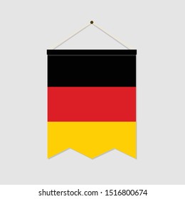 The national flag of Germany vertical icon isolated on gray background. Language symbol modern, simple, vector, icon for website design, mobile app, ui. Vector Illustration
