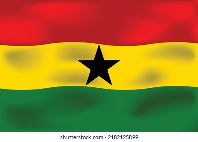 National flag of Ghana. Red, yellow and green colors