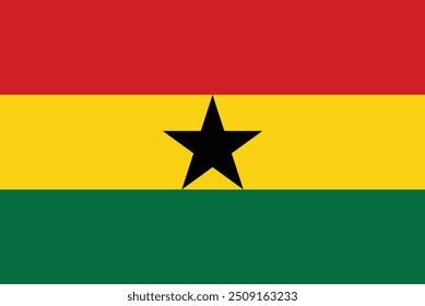 Nationale Flagge von Ghana, Vektorgrafik und Design