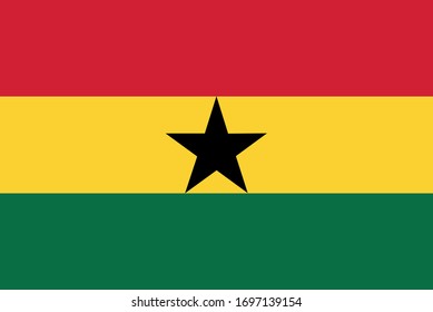 National flag of Ghana. Vector illustration.