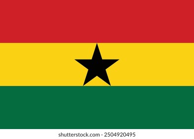 Nationalflagge von Ghana. Ghana-Flagge. Vektorgrafik.