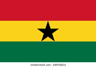 National flag of Ghana. Vector illustration