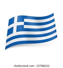 National Flag Greece Blue White Horizontal Stock Vector (Royalty Free ...