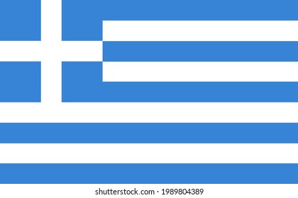 National flag of the Greece. Vector illustration.