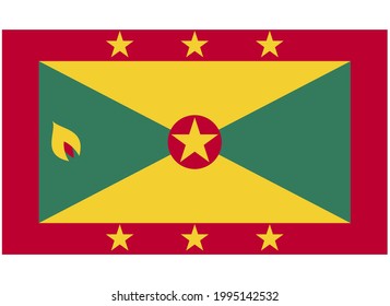 National Flag of GRENADA Isolated Vector Image
