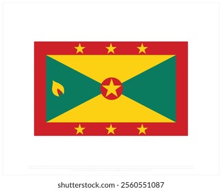 National flag of GRENADA on a white background, Editable Vector illustration of GRENADA flag, National Day design, vector design of Grenada Flag, National Day of Grenada