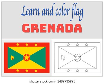 National flag of Grenada . original colors and proportion. Simply vector illustration, from countries flag set.