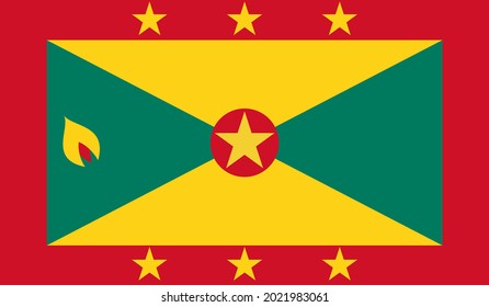 The national flag of Grenada. Vector illustration