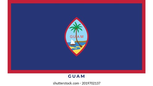 The national flag of Guam. Vector illustration of Guam, Vector of Guam flag.