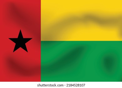 National flag of Guinea Bissau. Realistic pictures flag