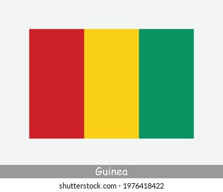 National Flag of Guinea. Guinean Country Flag. Republic of Guinea Detailed Banner. EPS Vector Illustration Cut File
