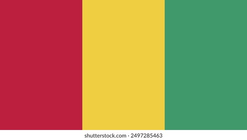 National flag of Guinea. Rectangular flag. Vector illustration