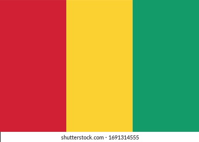 Bandera nacional de Guinea. Ilustración vectorial.