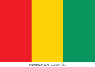 Bandera nacional de Guinea. Bandera de Guinea. Ilustración vectorial. 