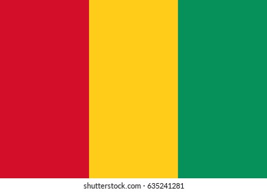 National flag of Guinea. Vector illustration