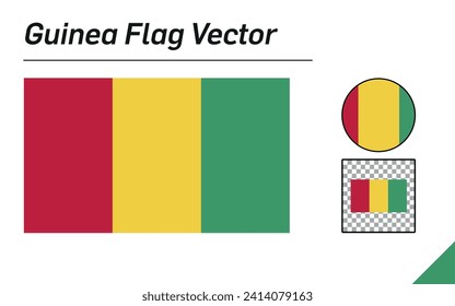 La bandera nacional del conjunto de vectores de Guinea