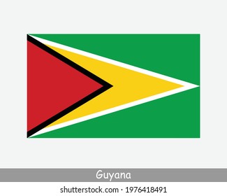 National Flag of Guyana. Guyanese Country Flag. Co-operative Republic of Guyana Detailed Banner. EPS Vector Illustration Cut File svg