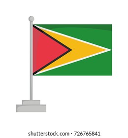 National flag of Guyana Vector Illustration