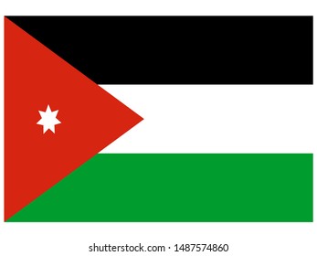 National flag of Hashemite Kingdom of Jordan . original colors and proportion. Simply vector illustration, from countries flag set.