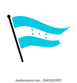 Bandeira nacional de Honduras.  Honduras bandeira computador digital vetor ilustração ícone design.  Bandeira de mastro flutuante.