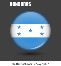 A bandeira nacional de Honduras é redonda.Vetor.
Ícone de sinalizador 3d redondo com 
alto detalhe.
Ilustração em forma de bola da bandeira.