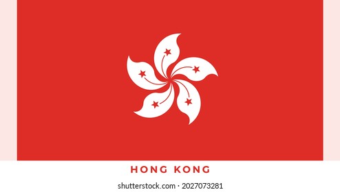La bandera nacional de Hong Kong. Ilustración vectorial de Hong Kong, vector de la bandera de Hong Kong.