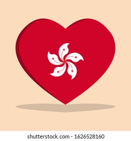 The national flag of hongkong love icon isolated on cream background vector illustration

