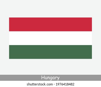 National Flag of Hungary. Hungarian Country Flag Detailed Banner. EPS Vector Illustration Cut File