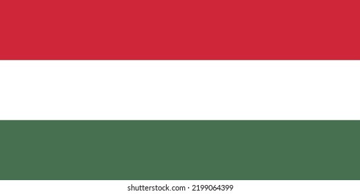 National Flag of Hungary in vector format. Colors and Proportion are based on official specifications.