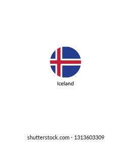 National flag of Iceland in a circle