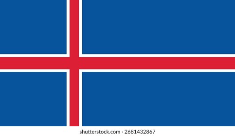 National Flag of Iceland County, Vektorgrafik und digitale Illustration 
