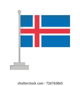 National flag of Iceland Vector Illustration