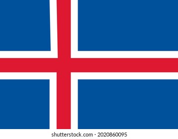 national flag of iceland.vector with sizes and dimensions