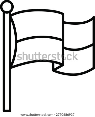 National flag icon in a clean outline style symbolising patriotism, country identity, and government representation.