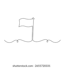 National flag  icon   continuous one line drawing of outline vector illustration 