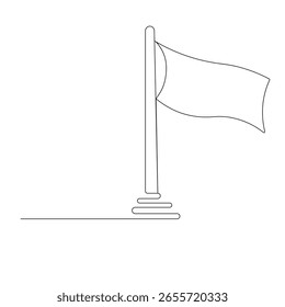 National flag  icon   continuous one line drawing of outline vector illustration 