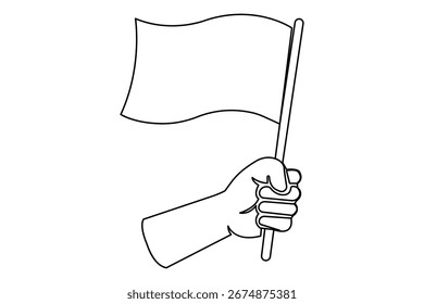 Nationales Flaggensymbol, fortlaufende einzeilige Zeichnung