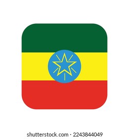 National Flag Icon Ethiopia. Vector illustration Ethiopia flag vector icon.