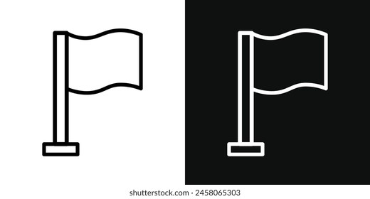 National Flag Icon. Flag Hoisting Graphic Representation.