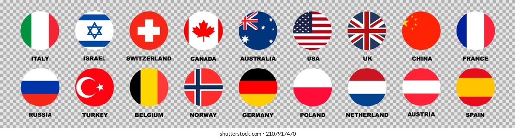 Nationales Flaggensymbol einzeln auf transparentem Hintergrund