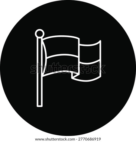 National flag icon in a solid filled style symbolising patriotism, country identity, and government representation.