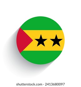 National flag icon vector illustration of Sao Tome and Principe isolated on white background.