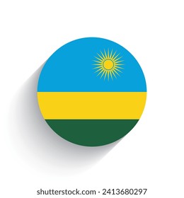 National flag icon vector illustration of Rwanda isolated on white background.