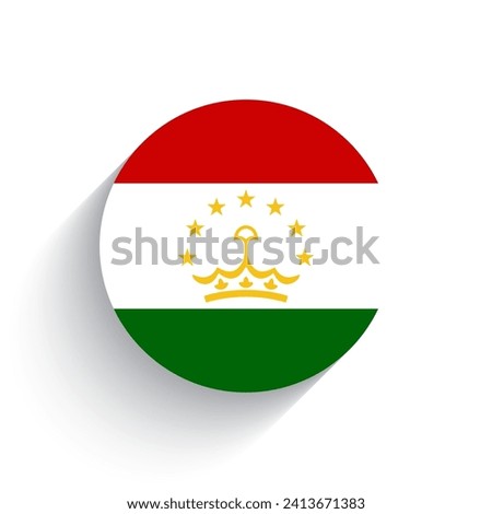 National flag icon vector illustration of Tajikistan isolated on white background.