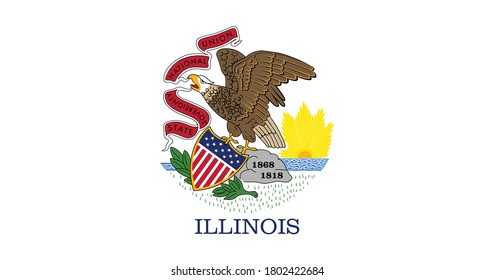 National flag of Illinois, Vector illustration, Vector of Illinois Flag. EPS, Vector, illustration.