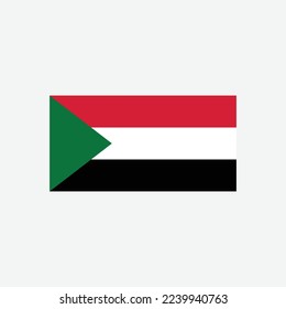 National Flag Illustration Concept Of Country Sudan 