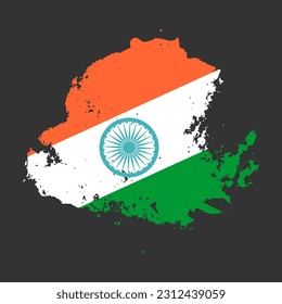 Indische Nationalflagge mit Pinselstrich