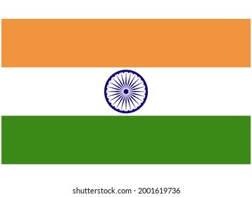 Nationalflagge des INDIA-isolierten Vektorbildes