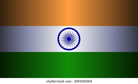 The National Flag of india. Nation flag wallpaper with wave pattern style on background 
